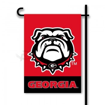 venta al por mayor de alta calidad personalizada georgia bulldogs bandera de jardín de 2 lados