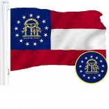 Georgia State Flag | 3x5 feet | Embroidered 210D – Indoor/Outdoor, Vibrant Colors, Brass Grommets, Quality Polyester