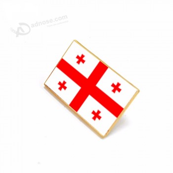 Hersteller hochwertige Messing Georgia Nationalflaggen für Souvenir Siebdruck Kleidungsstück Pins Probe Souvenir Nachricht