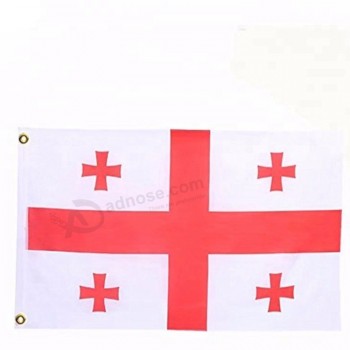 Cruz roja fría country logo impreso nylon impermeable georgia banderas