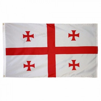 Großhandel Lager 3 x 5 Fts weißen Hintergrund Republik Georgia Flagge Banner