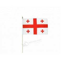 benutzerdefinierte billige Georgien nationale Mini Polyester 20x30cm Hand Fahnen