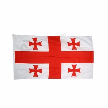 Baixo preço de atacado bandeira nacional de suspensão ao ar livre personalizado 3x5ft impressão poliéster bandeira da geórgia