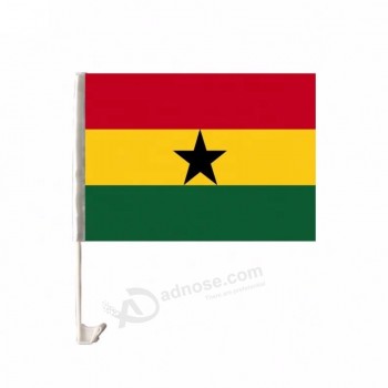 Great Quality Car flag with flagpole polyester falg Ghana Car hood windows flag banner For Sale