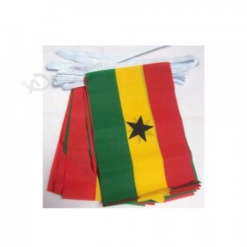 Wholesale Customized Size Pongee Material Ghana Bunting Flag