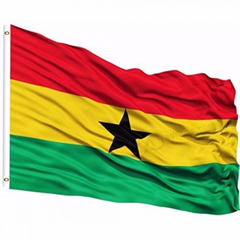 2019ガーナ国旗3x5 FT 90x150cmバナー100Dポリエステルカスタムフラグメタルグロメット