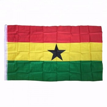 Hot selling customized ghana flag polyester flag