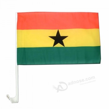 Großhandel 12x18inch digital bedruckte Polyester National Ghana Autofenster Flagge