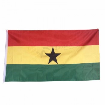 Großhandel hochwertige digitale siebdruck satin stoff doppelseitige ghana flagge