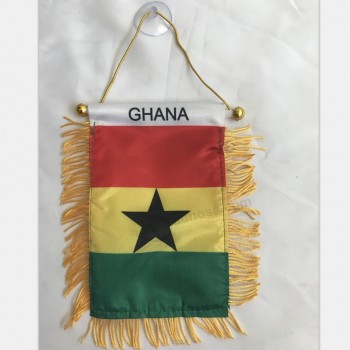 mini bandiera personalizzata per auto ghana appesa a specchio