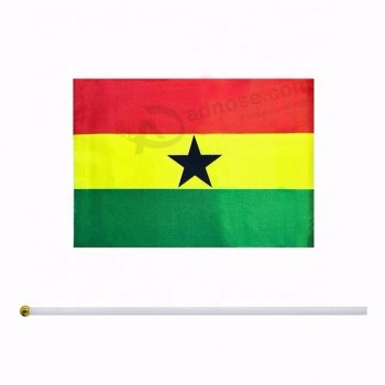 Fábrica al por mayor muestra gratis promocional Ghana mano bandera