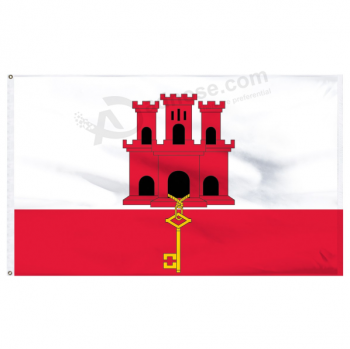 Polyester 3 * 5ft Gibraltar Flagge mit zwei Ösen