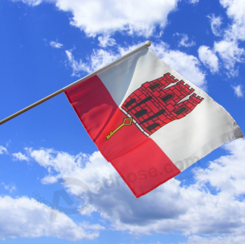 Polyester Mini Gibraltar Hand schütteln Flagge Großhandel