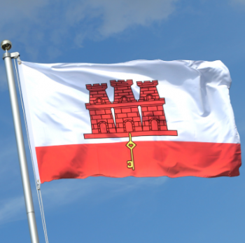 Decoración 3x5ft bandera de la bandera de gibraltar para colgar