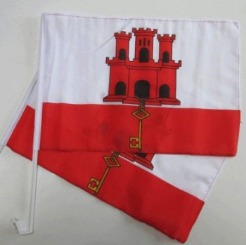 fabriek verkopen vlag van gibraltar autoraam met plastic paal