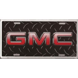 Made in China - GMC Symbol on Diamond Plate Flags License Plate, Aluminum 6