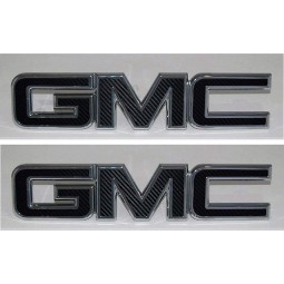 shop vinyl design GMC front and rear emblem overlay Kit yukon, sierra, denali, acadia, terrain 3M black carbon fiber - 2 kits