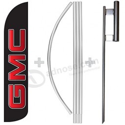 GMC windless full sleeve swooper feather flag, flagpole, & ground spike Kit