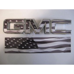 emblemsplus black & white american flag GMC sierra 1500 grille GMC emblem decal overlay vinyl sheet Cut-your-OWN easy to install DIY fits