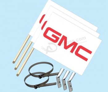 neoplex - «GMC logo» - полный пакет с 3 флажками - включает 3 флажка на деревянных столбах и кронштейн с 3 флажками