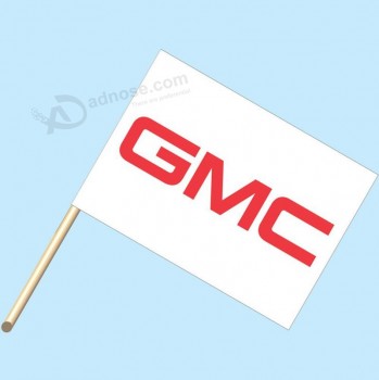 “ GMC徽标白色”-Neoplex 30英寸x 42英寸车用标志，安装在4'木杆/杆上