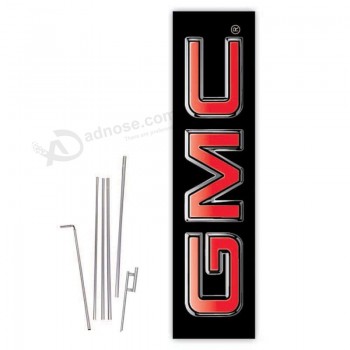 Cobb Promo GMC (Black) Rectangle Boomer Flag with Complete 15ft Pole kit and Ground Spike