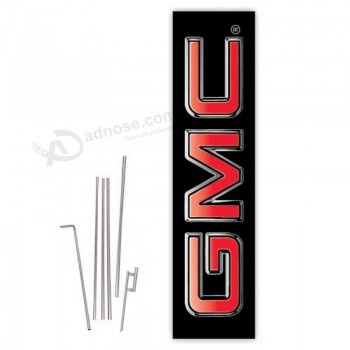 cobb promo GMC (zwart) rechthoekige boomer vlag met complete 15ft paalset en grondpen