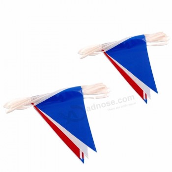blauw plastic mini formaat opknoping pvc driehoek vlag bunting