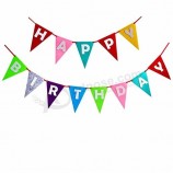 Happy Birthday Decorations Banner Colorful Party Supplies Bunting For Girl And Boy