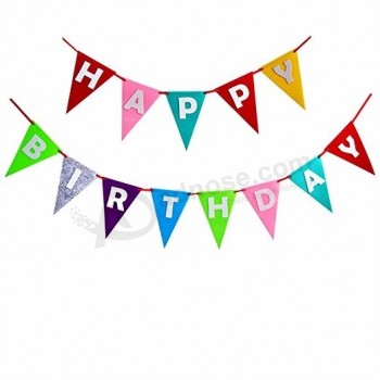 Happy Birthday Decorations Banner Colorful Party Supplies Bunting For Girl And Boy