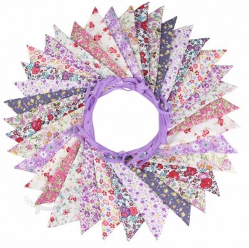 Wholesale 10M 36PCS Vintage Cloth Outdoor Large Fabric Bunting Banner Cloth Bunting