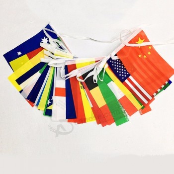 Venta caliente copa mundial 32 países bunting string flag