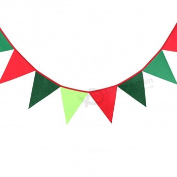 Bandeiras de feltro de natal de fábrica personalizadas bandeira guirlandas para casamento, festa de aniversário, decoração ao ar livre e decoração de feltro