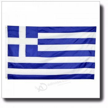 도매 폴리 에스테 파란 백색 선 3 * 5ft 국가 그리스 깃발