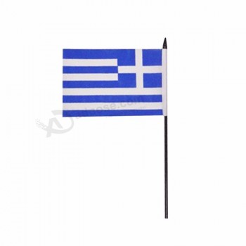 groothandel Griekenland handgedragen vlaggen met plastic handvlagstok