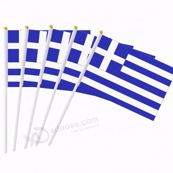 Muestra gratis 100% poliéster mini grecia país bandera ondeando a mano