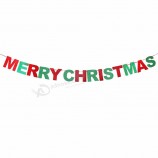 merry christmas Red & green glitter bunting banner cheerful letter house outdoor indoor photo prop decoration