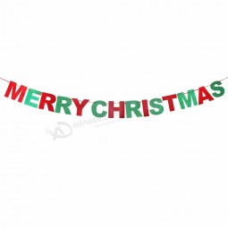 buon natale rosso & verde glitter stamina bandiera allegro lettera casa all'aperto foto puntello decorazione interna