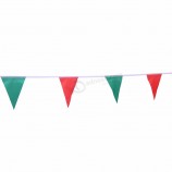 dekorative Flagge der grünen und roten Farbe direkt ab Werk Großhandelsschnurflaggen
