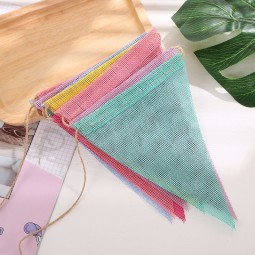 Vintage Colorful Burlap Linen Bunting Flags Pennant for Party Wedding Garland Decoration Product Banner