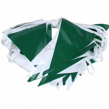 bandeira de galhardete branco verde bandeira de estamenha de vinil