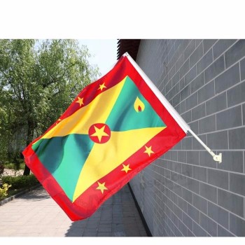 nationale land grenada muur gemonteerde vlag met paal