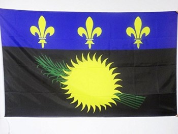 bandera de guadalupe 3 'x 5' para un poste - banderas francesas de la región de guadalupe 90 x 150 cm - pancarta de 3x5 pies con agujero