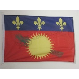 guadeloupe flag 2' x 3' for outdoor - french region of guadeloupe flags 90 x 60 cm - banner 2x3 ft knitted polyester with rings