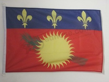 guadeloupe flag 2' x 3' for outdoor - french region of guadeloupe flags 90 x 60 cm - banner 2x3 ft knitted polyester with rings