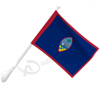뜨개질을 한 폴리 에스테 옥외 잘 고정 된 괌 깃발