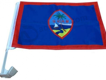 차 창을위한 뜨개질을 한 폴리 에스테 소형 괌 깃발