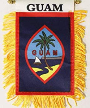 guam personalizado janela retrovisor do carro bandeira pendurada