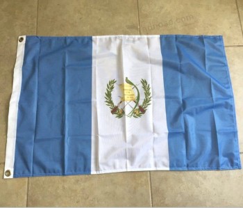 Stock barato 3x5ft poliéster impresión bandera de guatemala