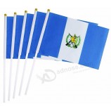 Guatemala Stick Flag, 5 PC Hand Held National Flags On Stick 14*21cm
